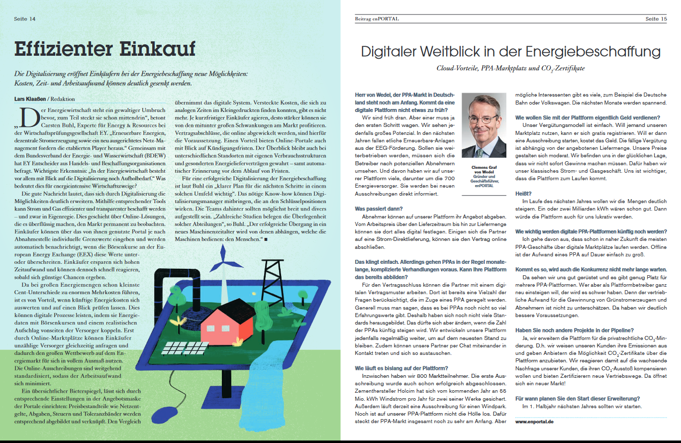 WirtschaftsWoche berichtet über Green Economy – Innovation, Klimaschutz, Wachstum von enPORTAL