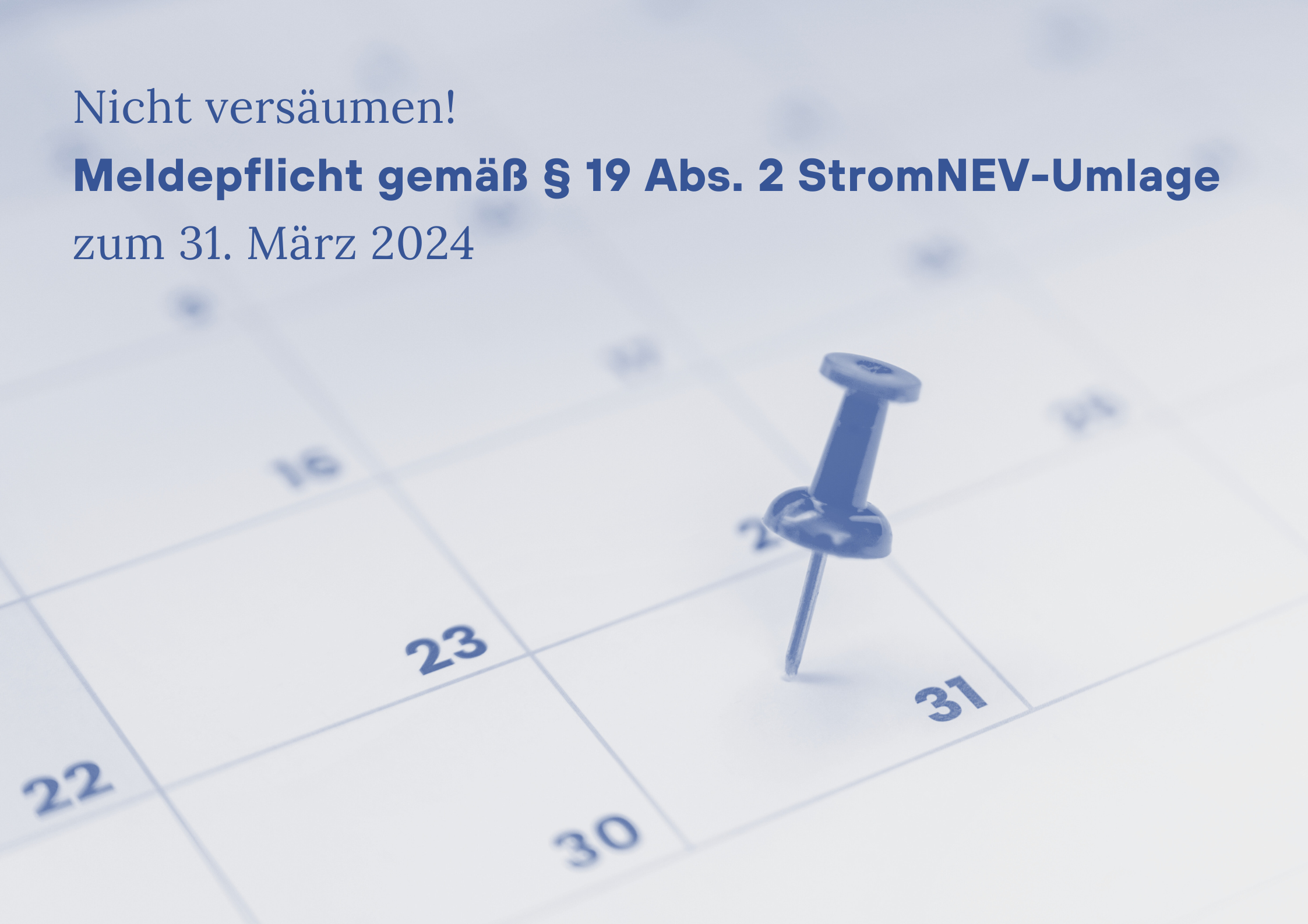 Meldepflicht gemäß § 19 Abs. 2 StromNEV